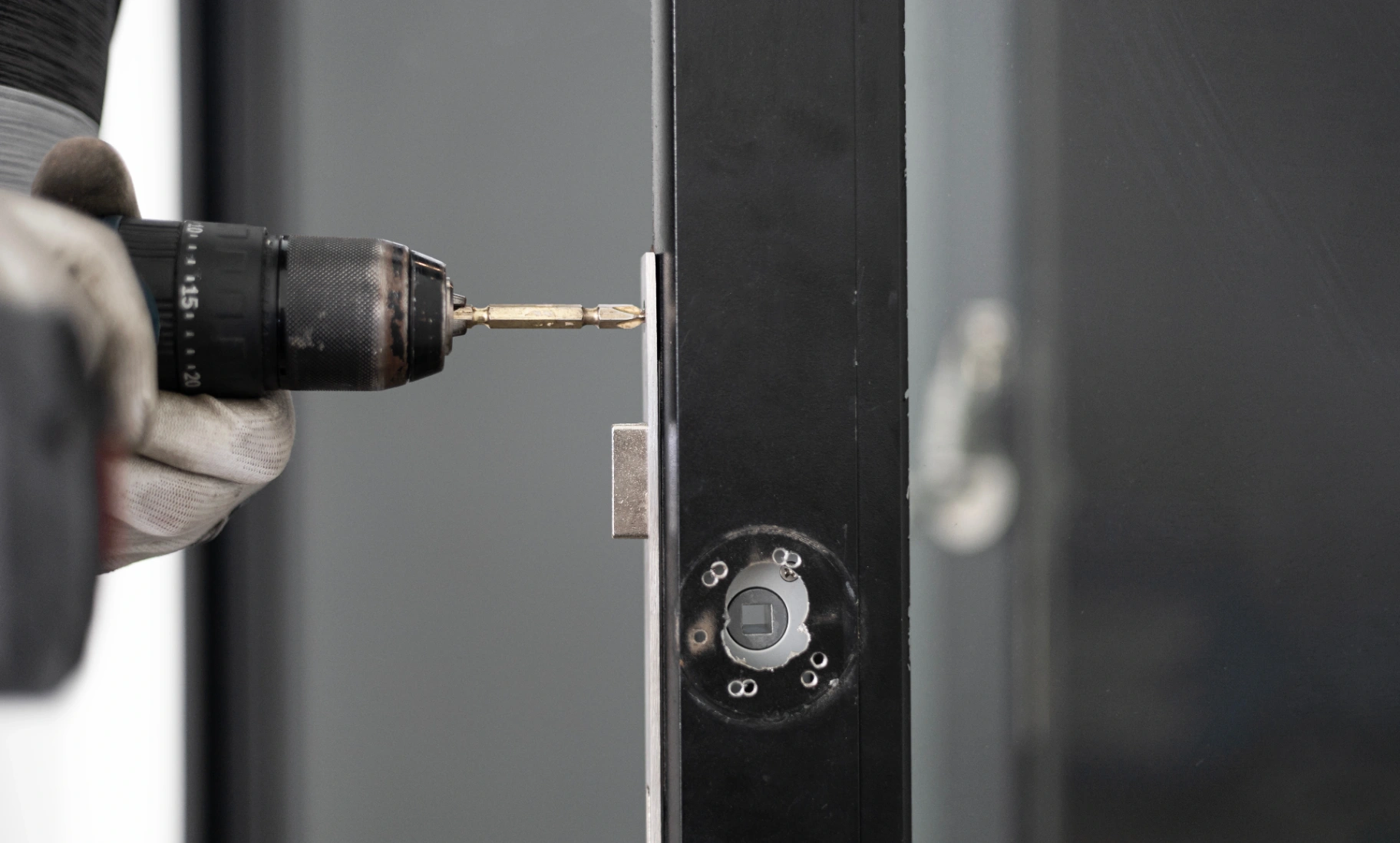 Door Lock Installation service in progress